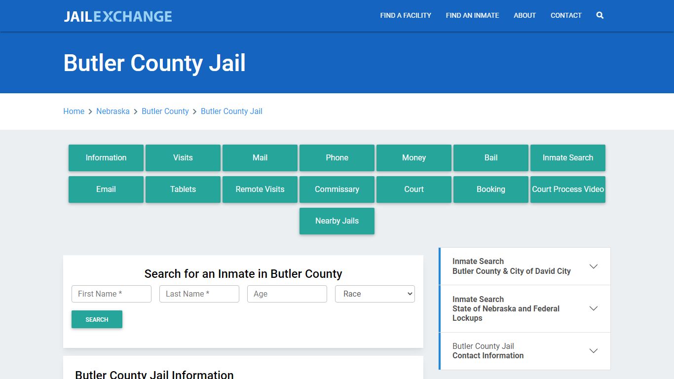 Butler County Jail Roster Lookup, NE, Inmate Search